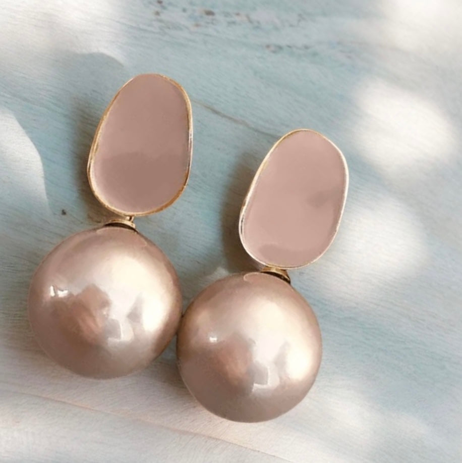 Circle of Life Giant Pearl Drop Earrings