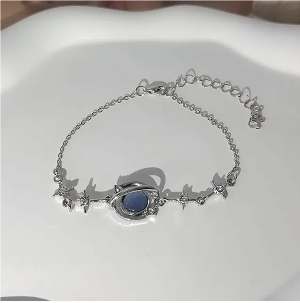 Adjustable Star Shaped Blue Stone Stylish Bracelet