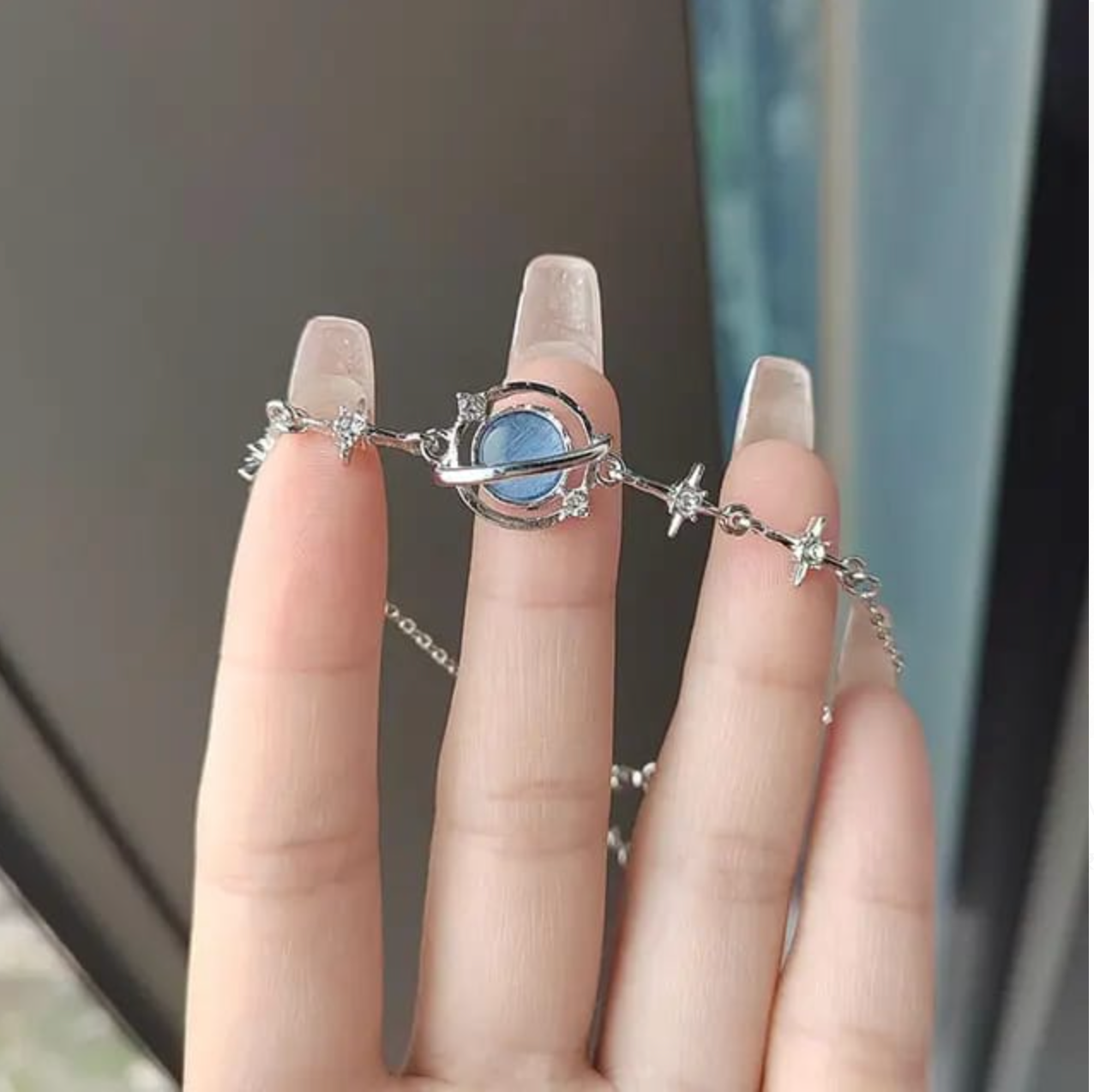 Adjustable Star Shaped Blue Stone Stylish Bracelet