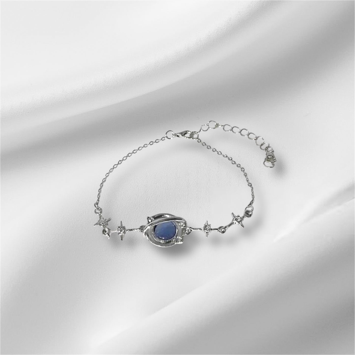 Adjustable Star Shaped Blue Stone Stylish Bracelet