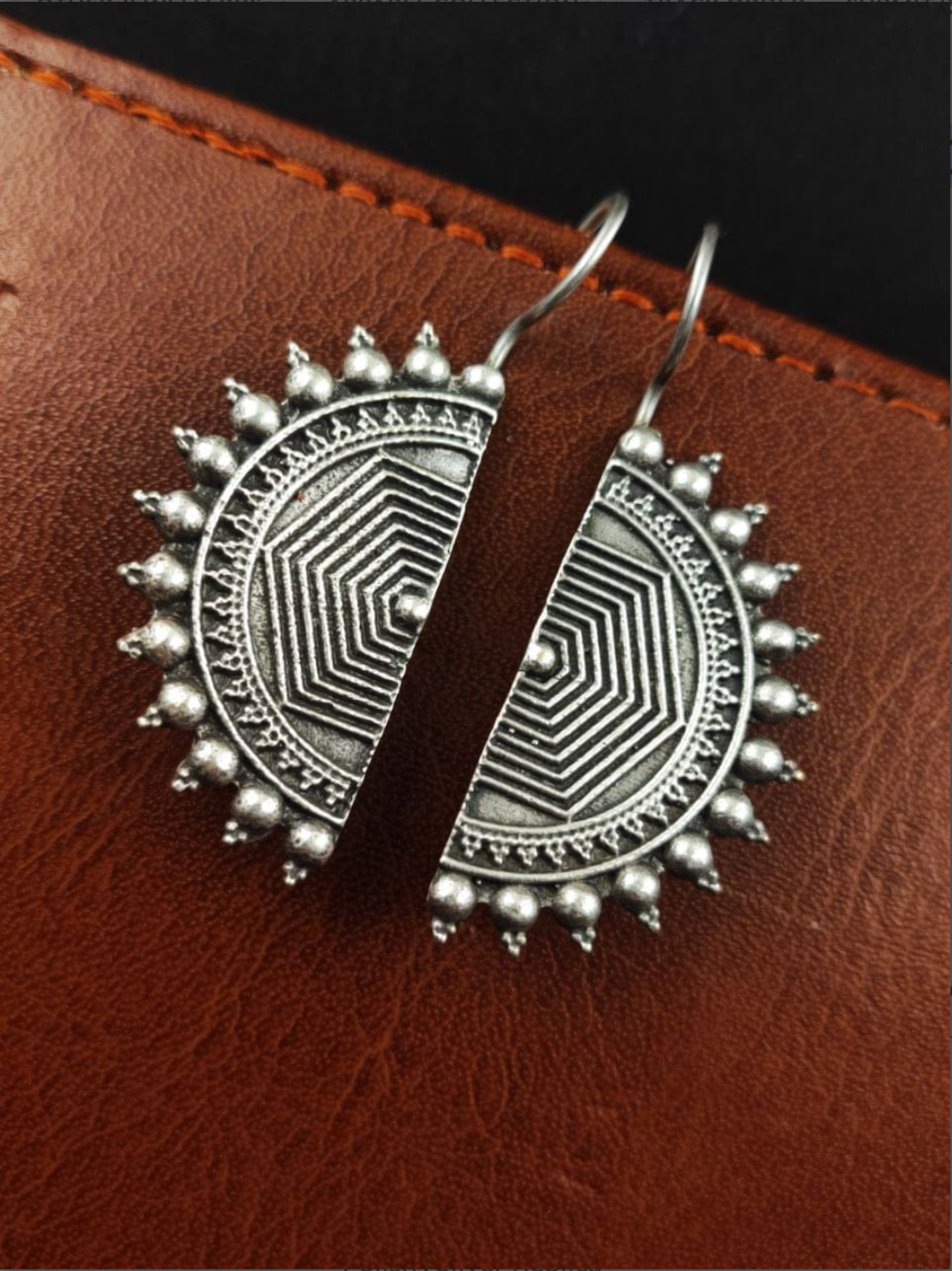 Designer Casual Wear Half D Shape Earrings