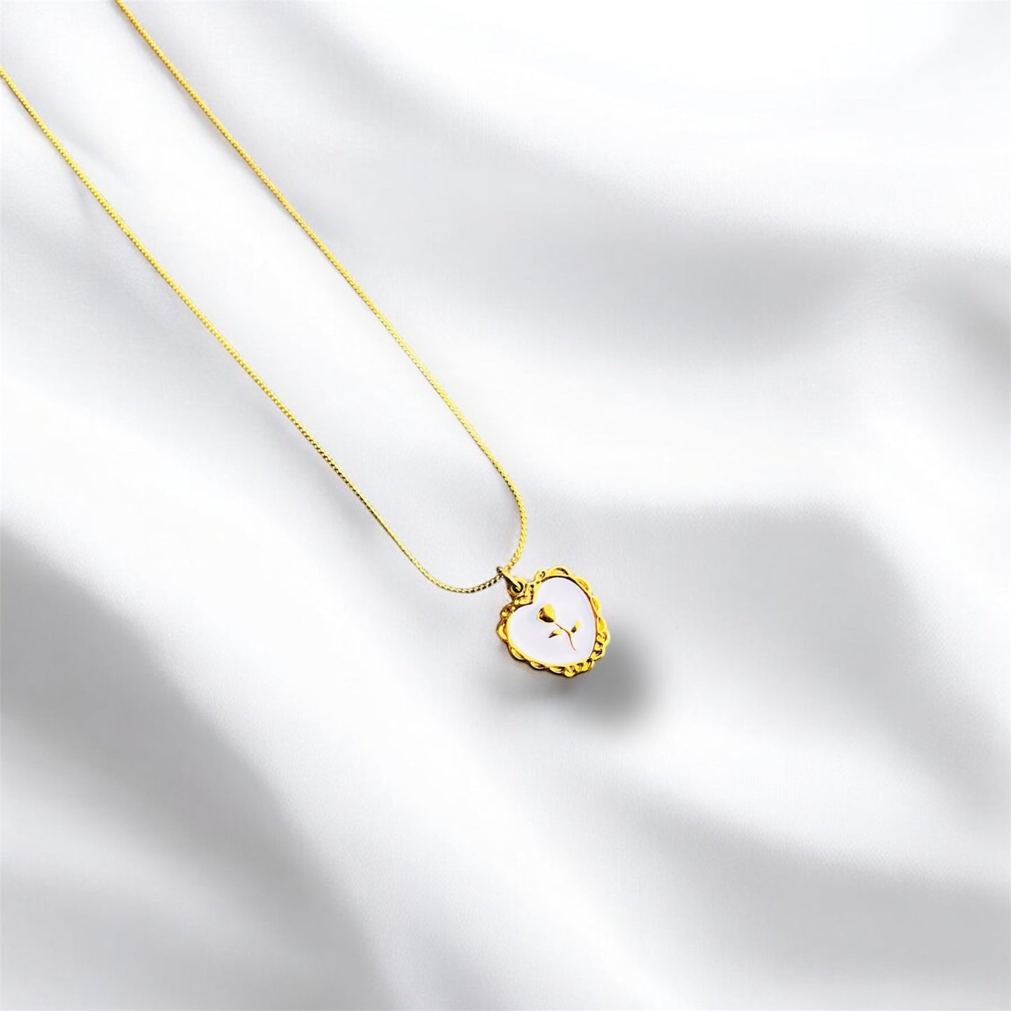 18K Gold Plated Heart Blossom Pendant