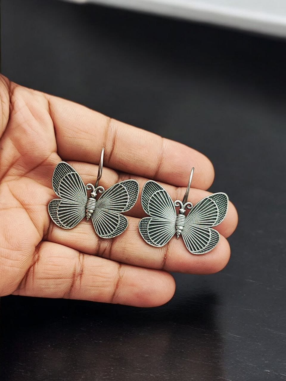 Silver Replica Butterfly Hook Earrings