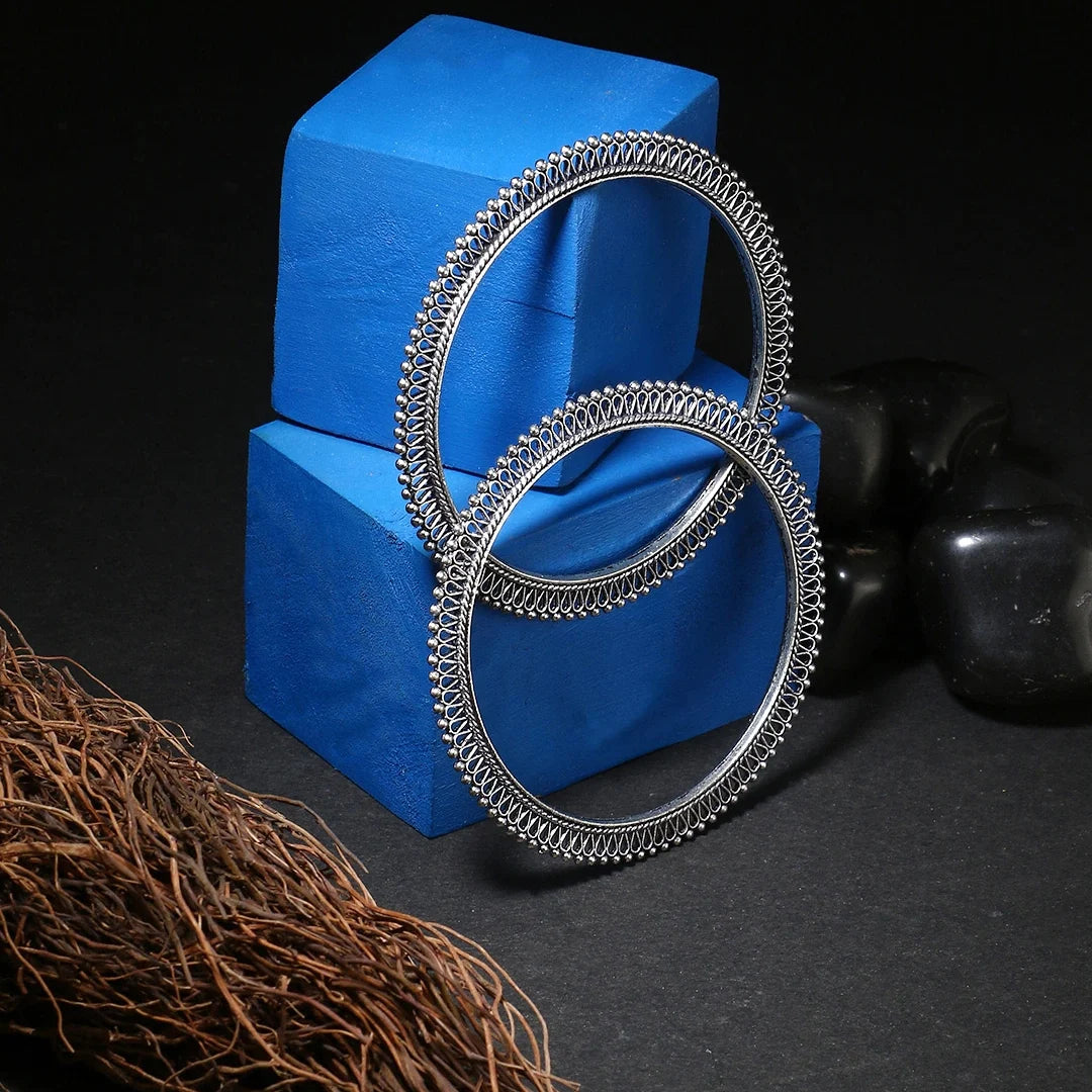 Adorable Oxidised Chudiya German Silver Bangle For Girls