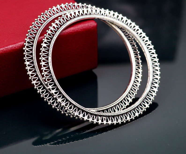 Adorable Oxidised Chudiya German Silver Bangle For Girls