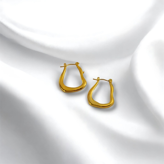 Stylish Dainty Hanging Golden Hoop Earrings