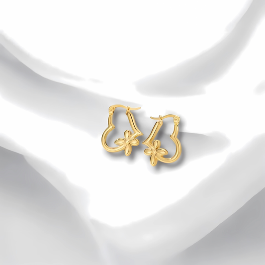Heart Bowy Bow Gold Plated Anti Tarnish Earring