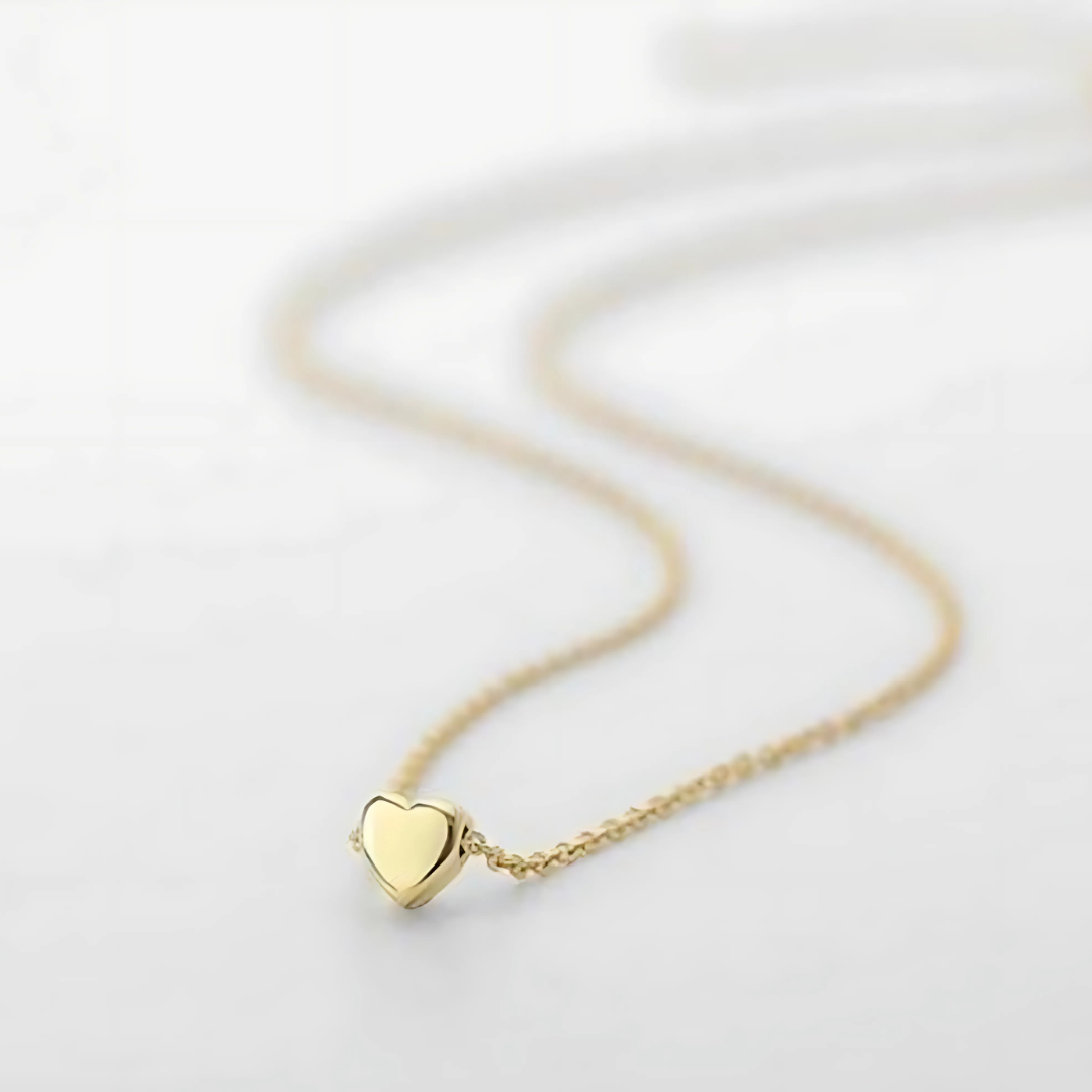 Fancy Micro Gold Plated Heart Shape Necklace Chain Pendent Set