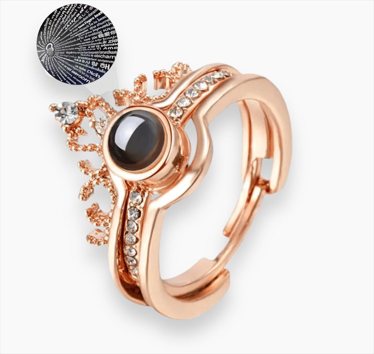 I Love You 100 Languages Project RIng | Loving Memory Crown Ring