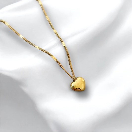 Minimal Heart love stamp Gold Plated Anti Tarnish Necklace