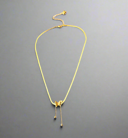 Stainless Steel Anti Tarnish Golden Butterfly Shape Necklace