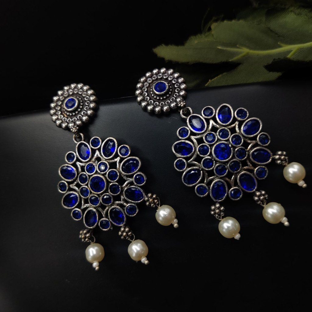 Oxidised Round Shape Daily Wear Earrings