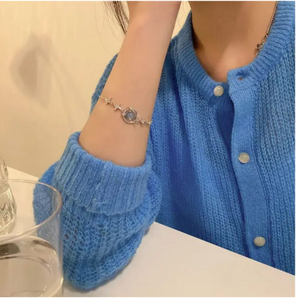 Adjustable Star Shaped Blue Stone Stylish Bracelet