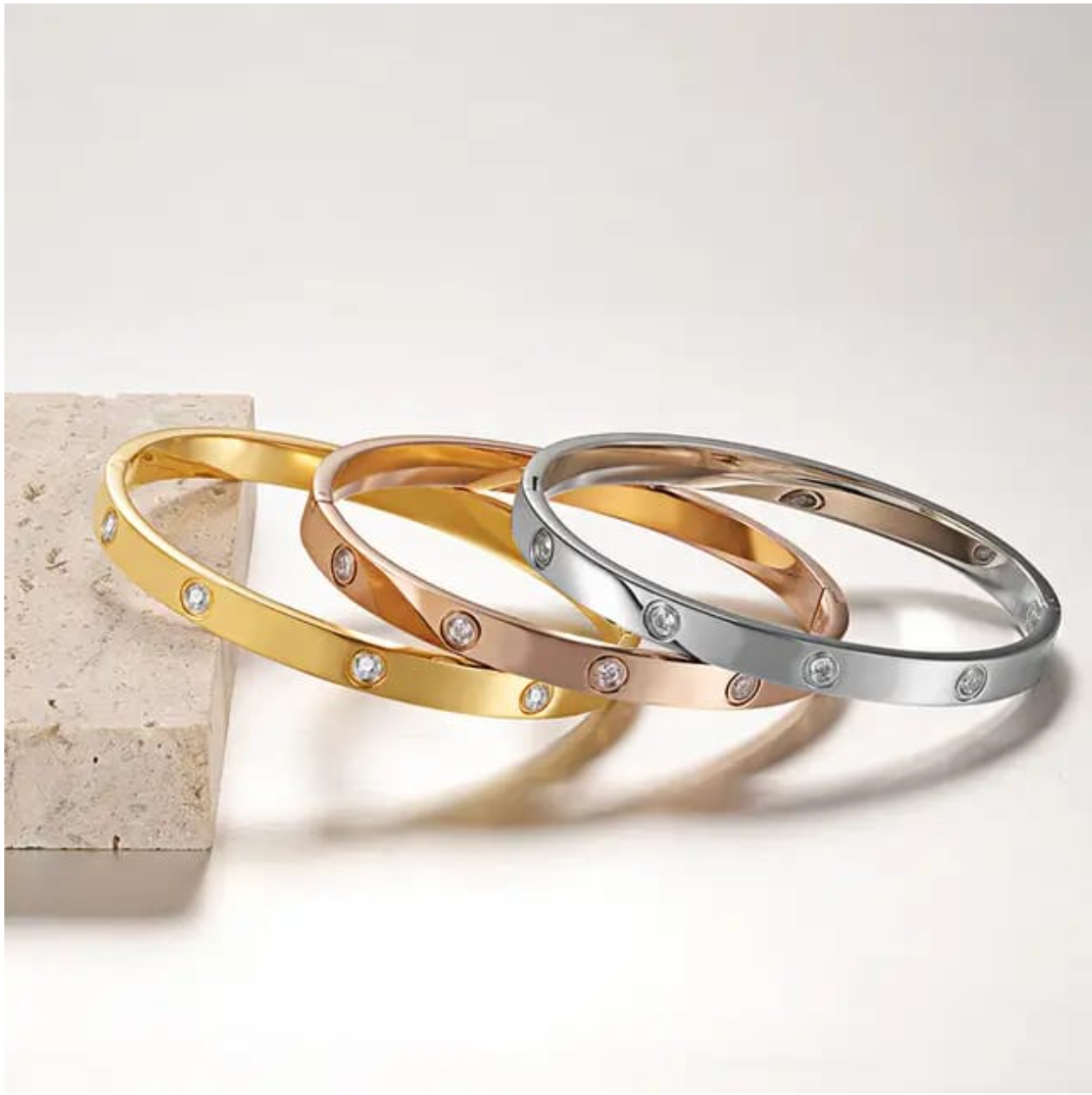 Anti Tarnish 18K Gold Plated Cubic Zirconia Studded Bracelet