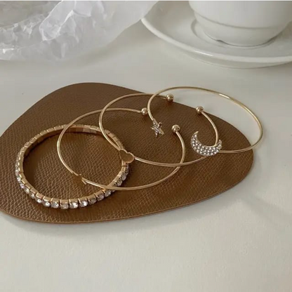 American Diamond Multilayer Star and Moon Bracelet