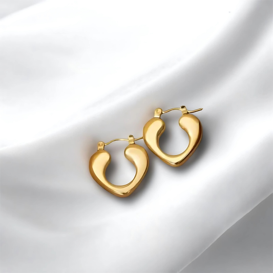 Gold Plated Anti Tarnish Stainless Steel Geometric Snap Earrings