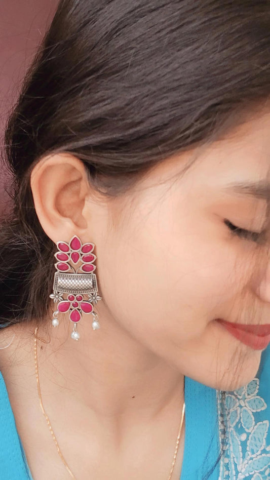 Antique Touch Oxidised Stud Earrings
