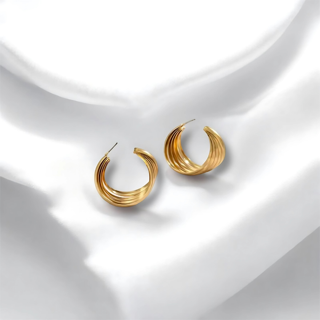 Gold Plated Anti Tarnish Korean Hoop Earrings
