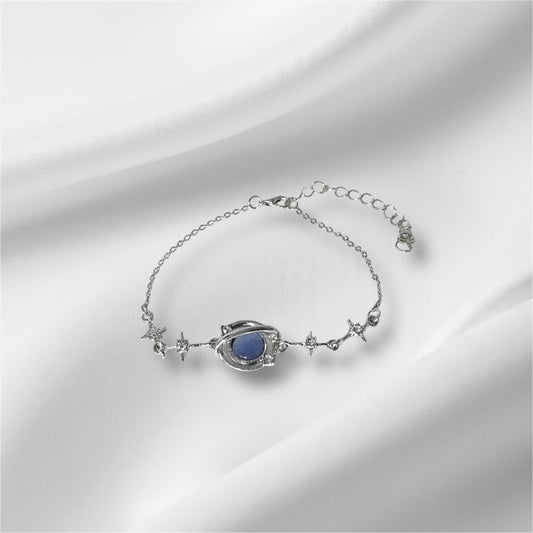 Adjustable Star Shaped Blue Stone Stylish Bracelet