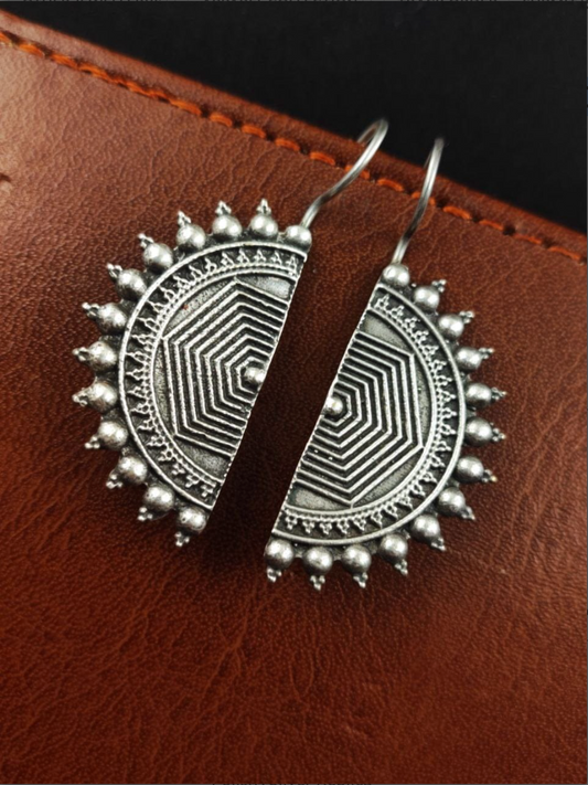 Designer Casual Wear Half D Shape Earrings