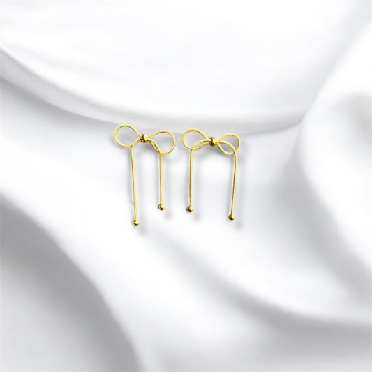 18K Gold Plated Bowy Bow Luxury Earrings