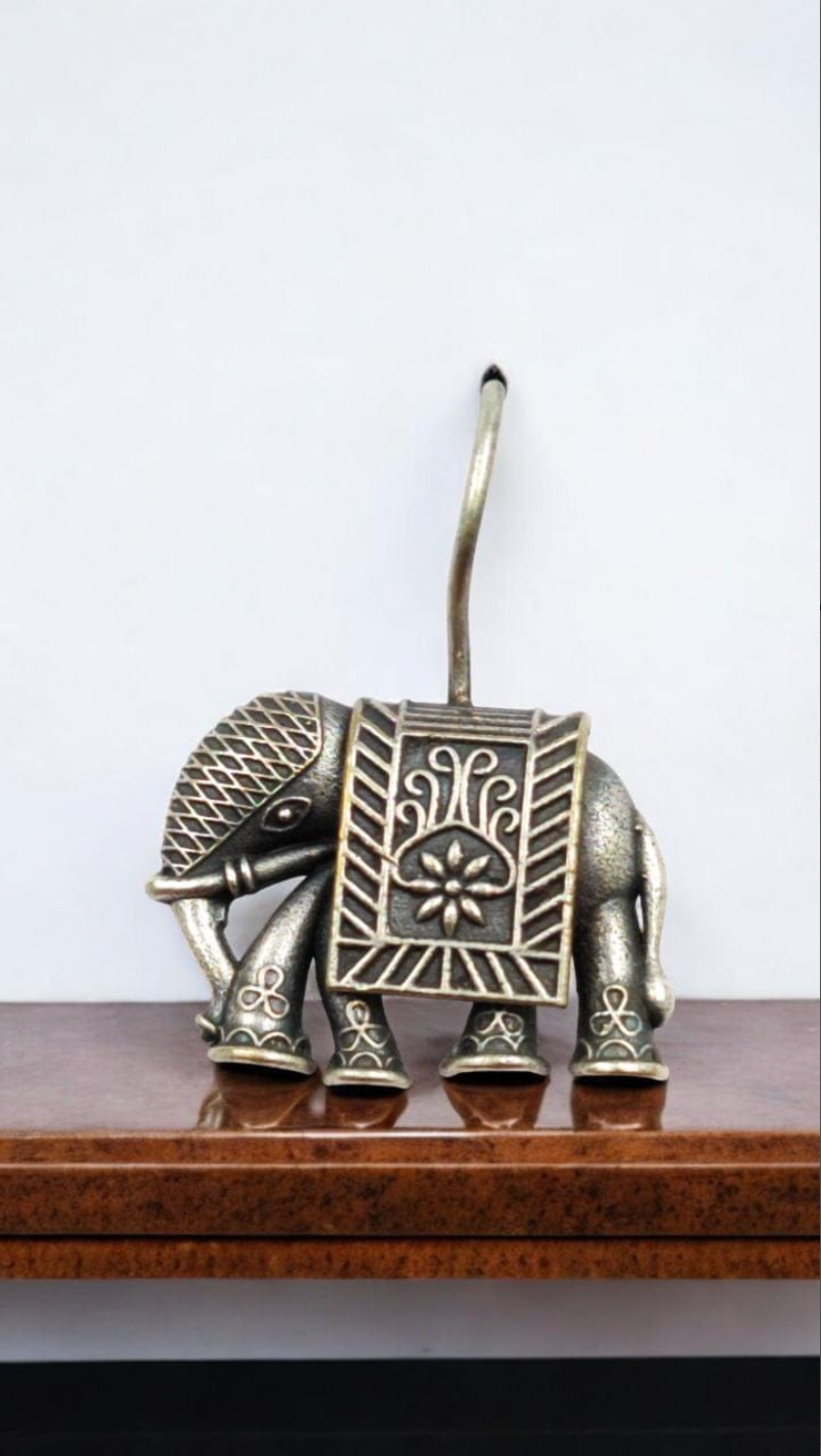 Oxidised Elephant Hook Earrings