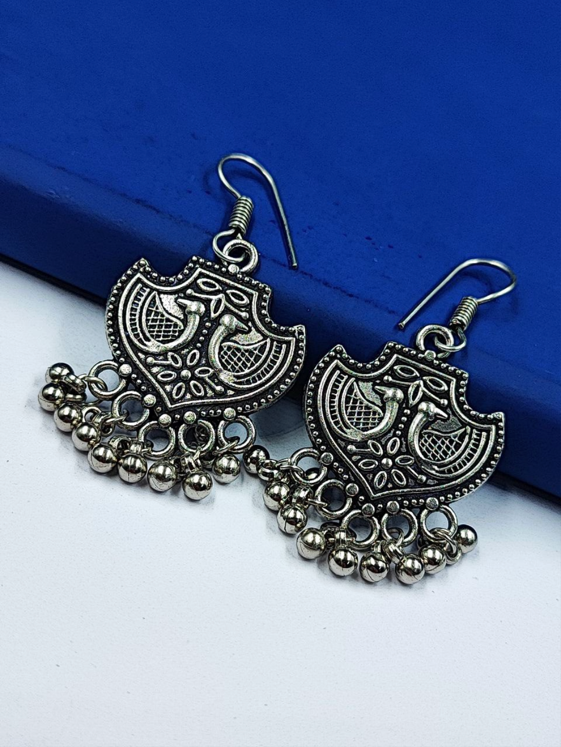 Oxidized German Silver Lightweight Casual Hook Earrings