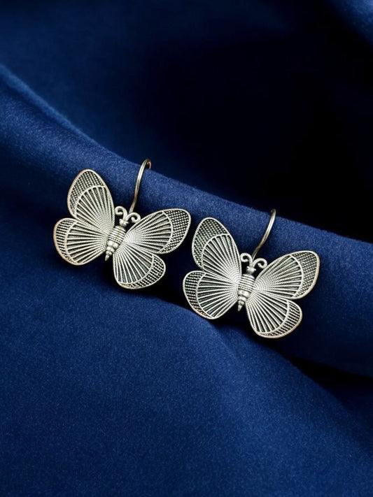 Silver Replica Butterfly Hook Earrings