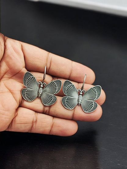 Silver Replica Butterfly Hook Earrings