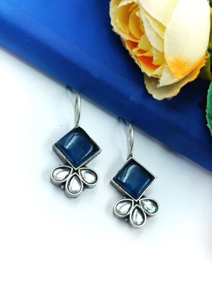 Iconic Look Daily-wear Hook Style Stone Earrings