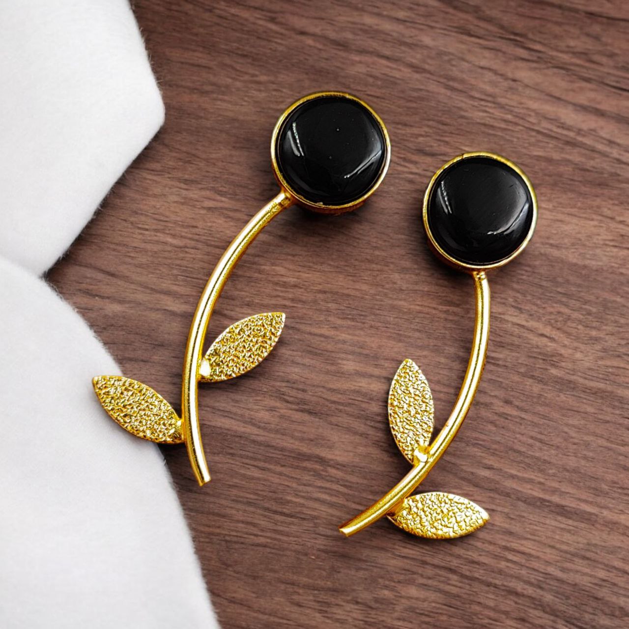 Flower Style Gold-Plated Contemporary Earrings
