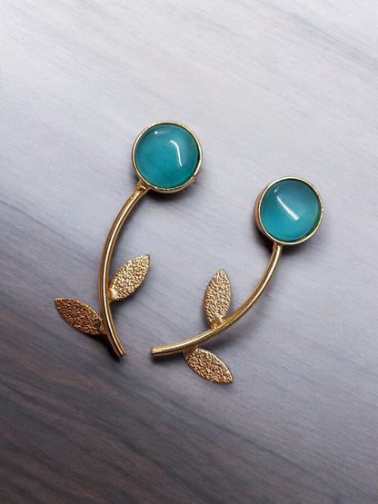Flower Style Gold-Plated Contemporary Earrings